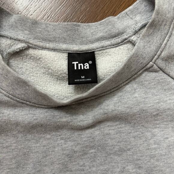 TNA Aritzia Women's Cozy Crewneck Pullover Sweater Loungewear Gray Sz M - Picture 3 of 8